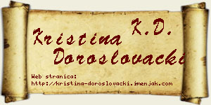 Kristina Doroslovački vizit kartica